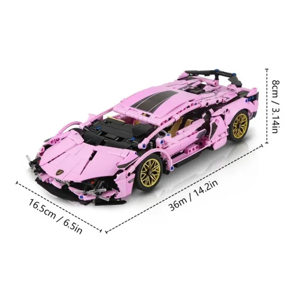 Конструктор Lamborghini Pink на 1314 деталей, с инструкцией