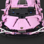 Конструктор Lamborghini Pink с дистанционным управлением и подсветкой, 1314 деталей