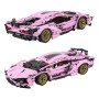Конструктор Lamborghini Pink с дистанционным управлением и подсветкой, 1314 деталей
