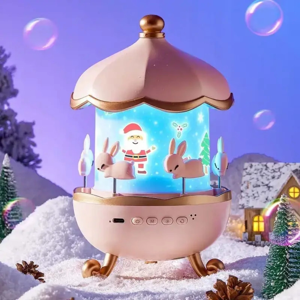 Детский ночник-проектор с зайками и 12 проекциями