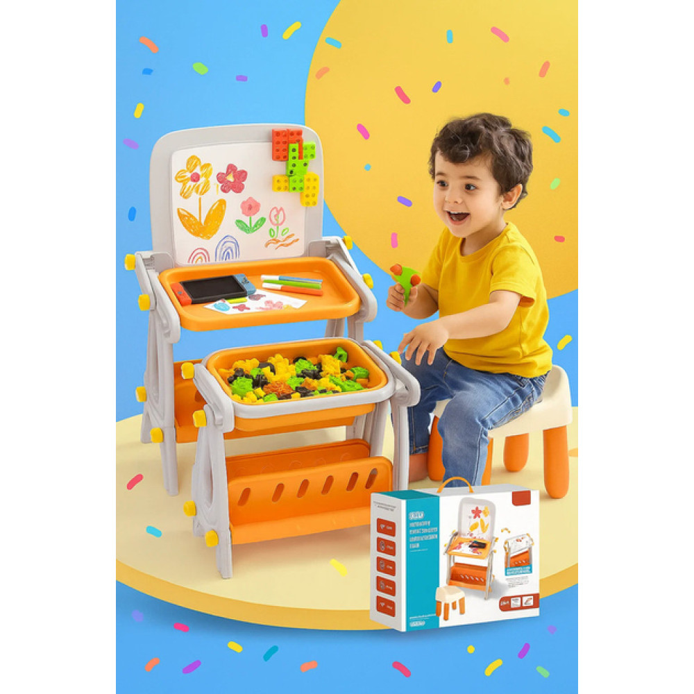 Детский столик с магнитной доской и местом для хранения