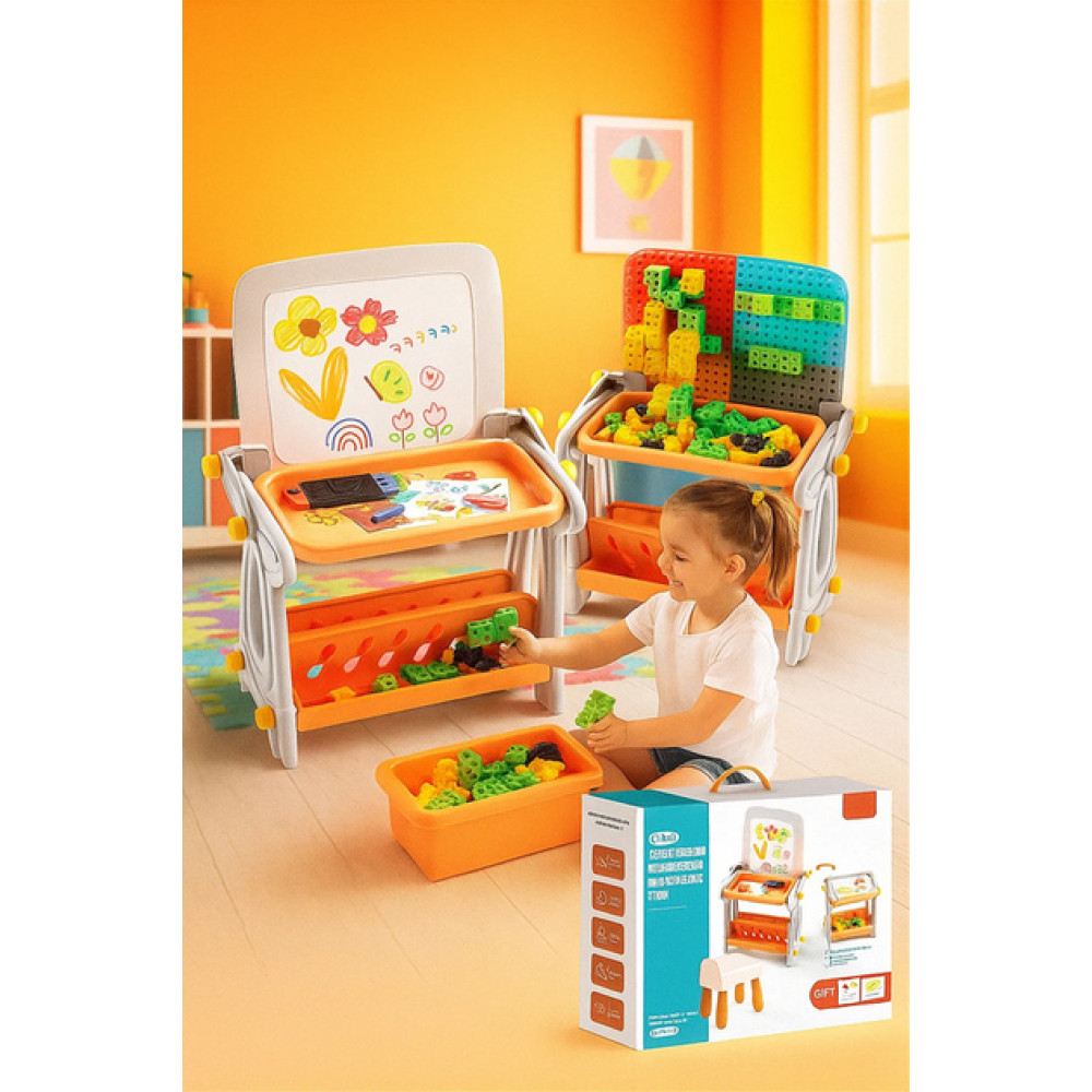 Детский столик с магнитной доской и местом для хранения