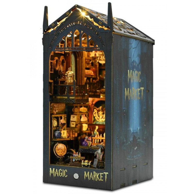 Румбокс конструктор "Магический рынок" миниатюрный игрушечный магазин с LED-подсветкой