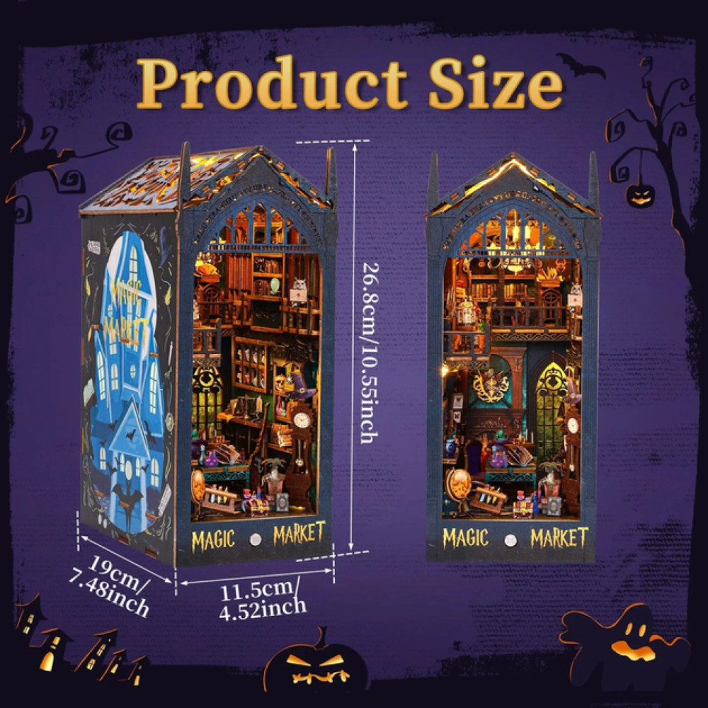 Румбокс конструктор "Магический рынок" миниатюрный игрушечный магазин с LED-подсветкой