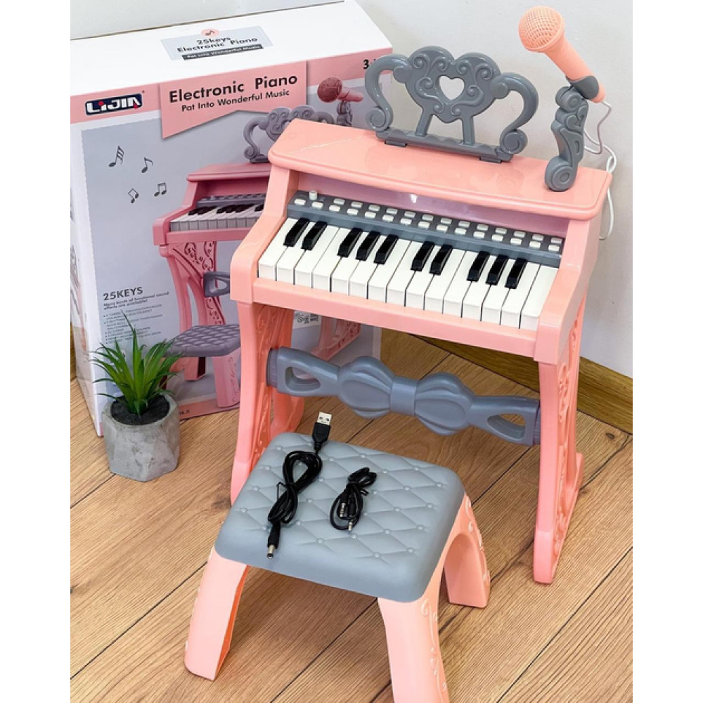 Детское электронное пианино с микрофоном и подсветкой