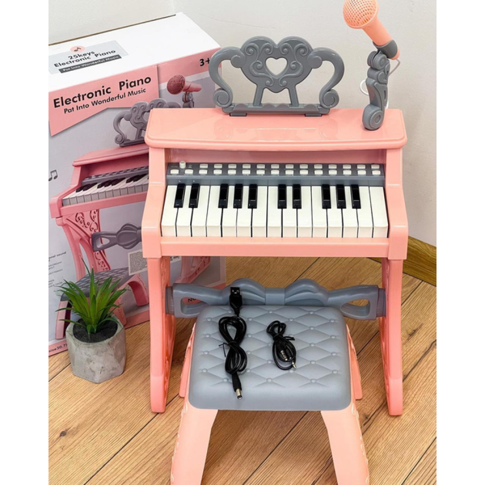 Детское электронное пианино с микрофоном и подсветкой