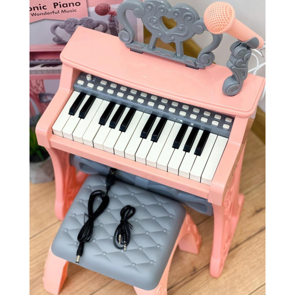 Детское электронное пианино с микрофоном и подсветкой