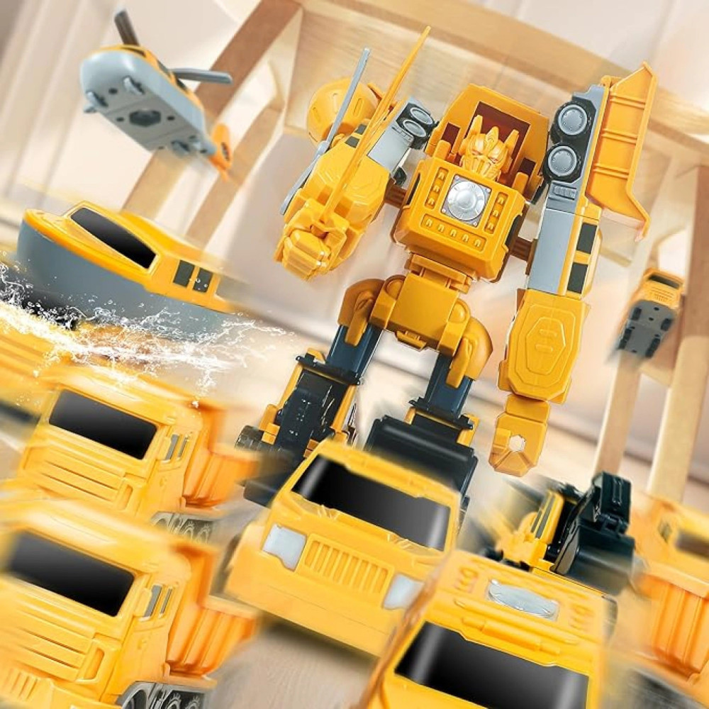Желтый магнитный робот 8в1 в контейнере для хранения