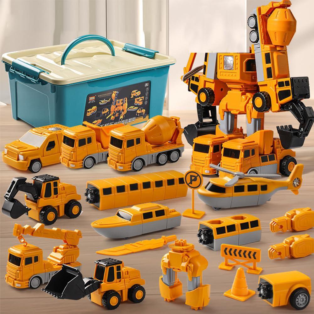 Желтый магнитный робот 8в1 в контейнере для хранения