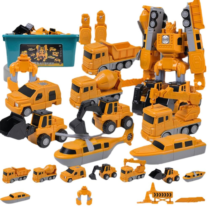 Желтый магнитный робот 8в1 в контейнере для хранения