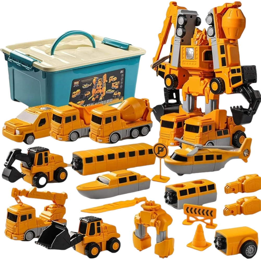 Желтый магнитный робот 8в1 в контейнере для хранения