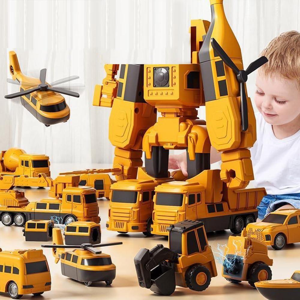 Желтый магнитный робот 8в1 в контейнере для хранения