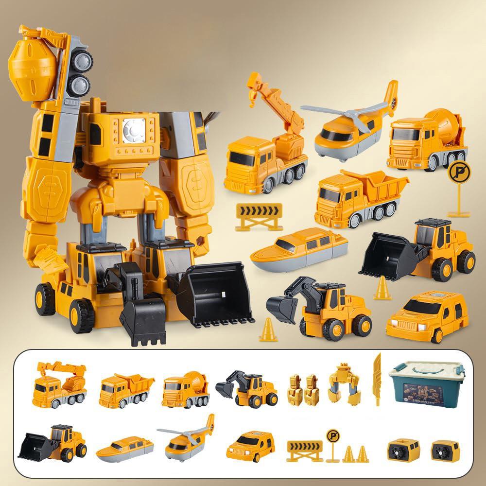 Желтый магнитный робот 8в1 в контейнере для хранения