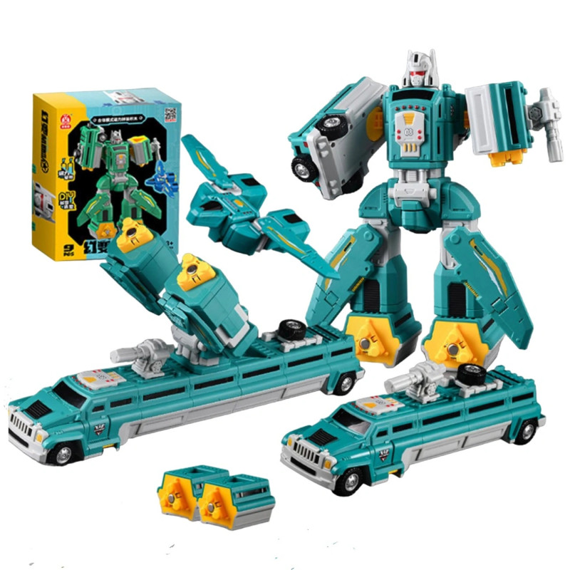 Голубой магнитный конструтор-робот 3в1