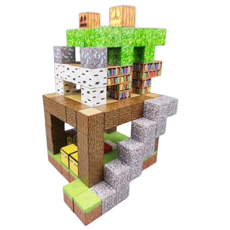 Двухэтажная избушка с библиотекой 140 блоков