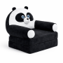 Детское мягкое кресло-трансформер в виде панды с раскладным спальным местом на 2 секции