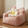 Безопасное плюшевое кресло с ушками и карманом для детей, розовое