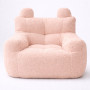 Безопасное плюшевое кресло с ушками и карманом для детей, розовое