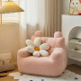 Безопасное плюшевое кресло с ушками и карманом для детей, розовое