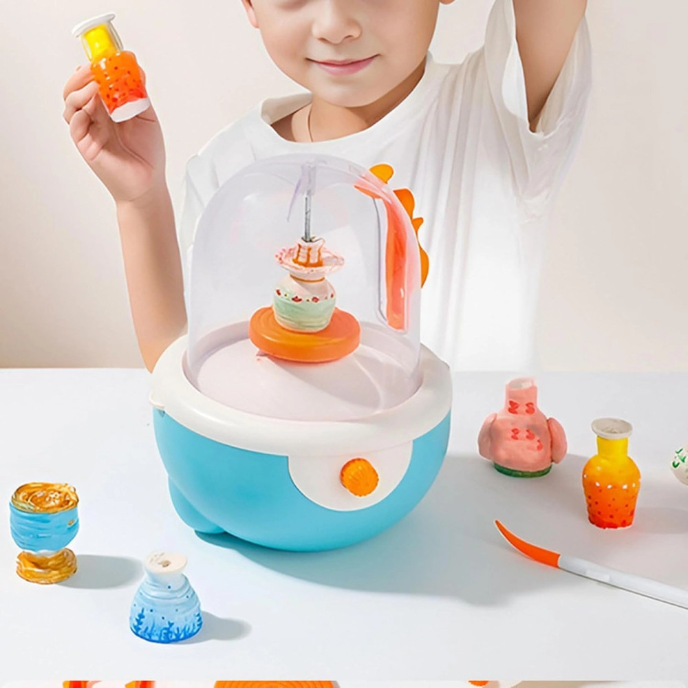 Детский гончарный набор с электрическим кругом и глиной