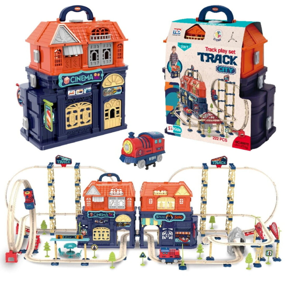 Трек-железная дорога из 217 деталей в компактном чемоданчике