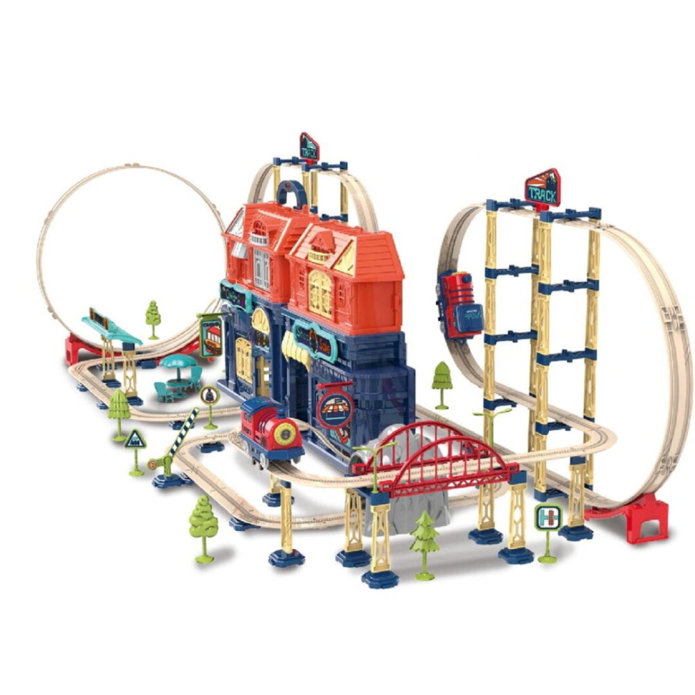 Трек-железная дорога из 217 деталей в компактном чемоданчике