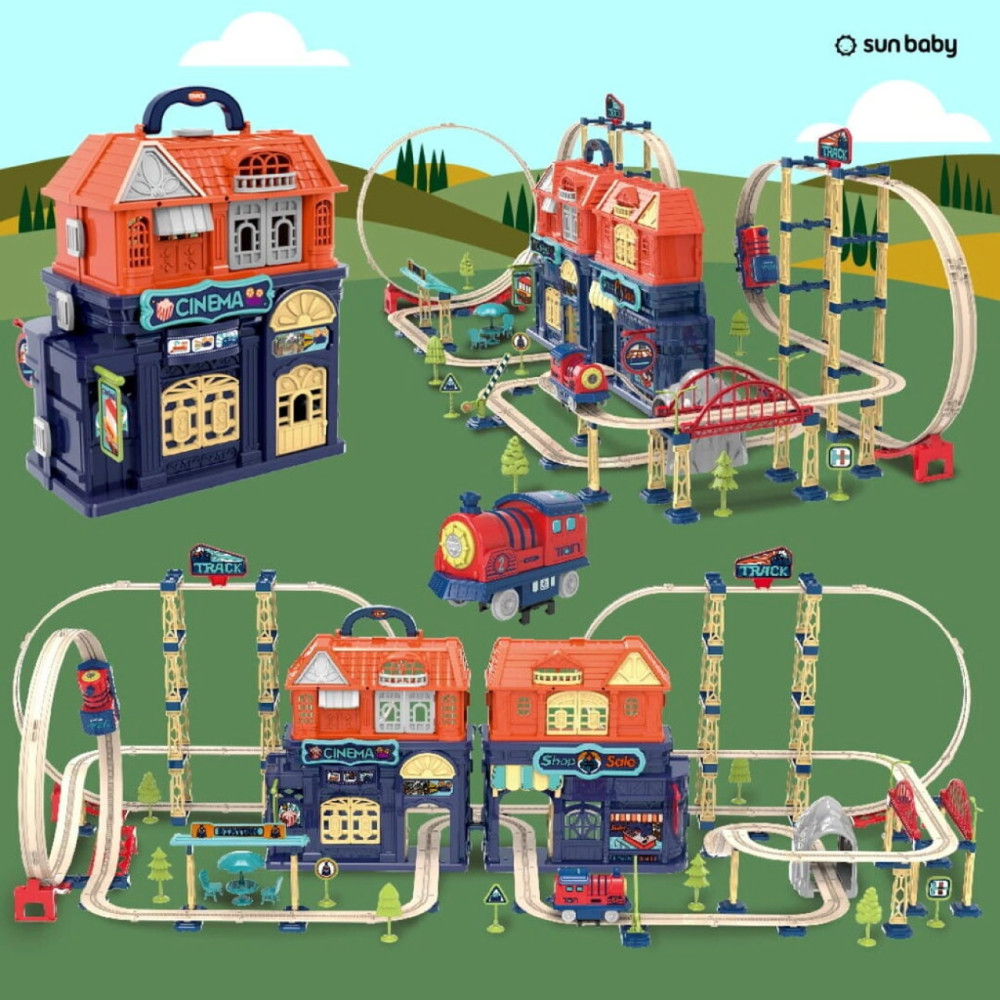 Трек-железная дорога из 217 деталей в компактном чемоданчике