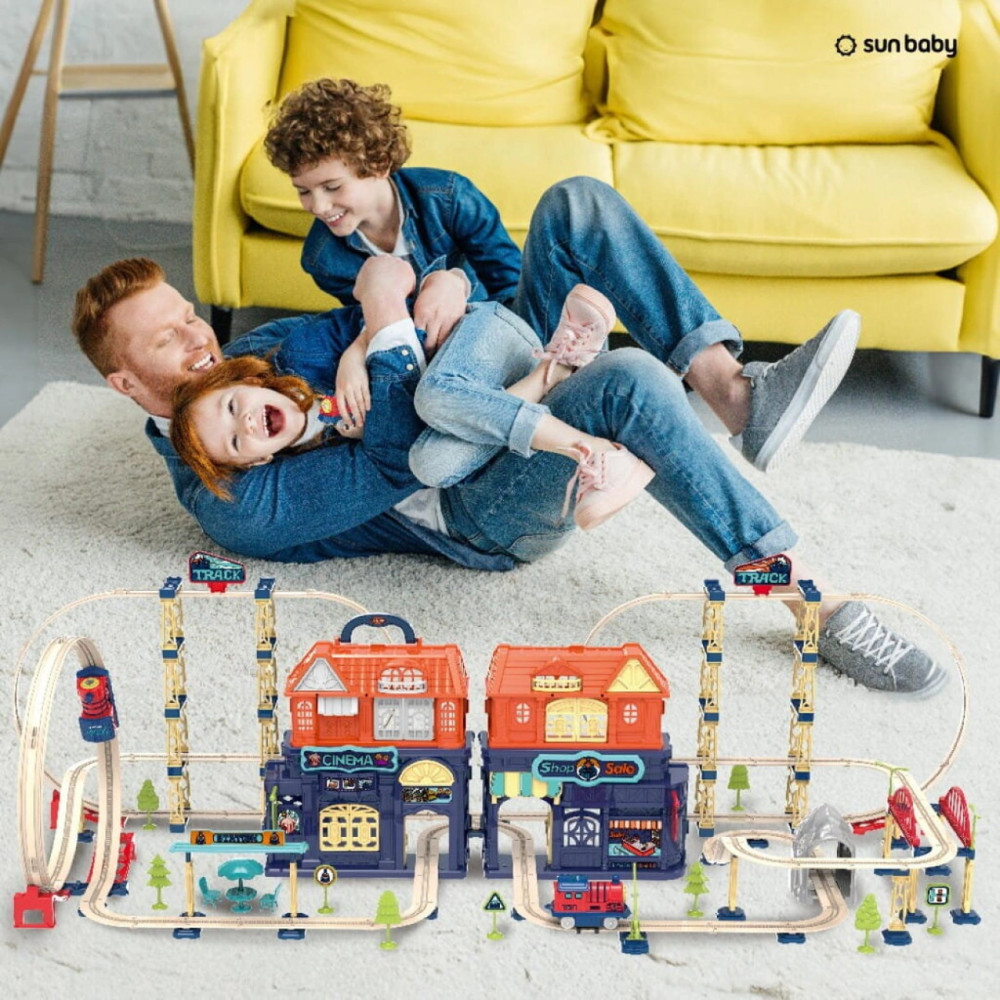 Трек-железная дорога из 217 деталей в компактном чемоданчике