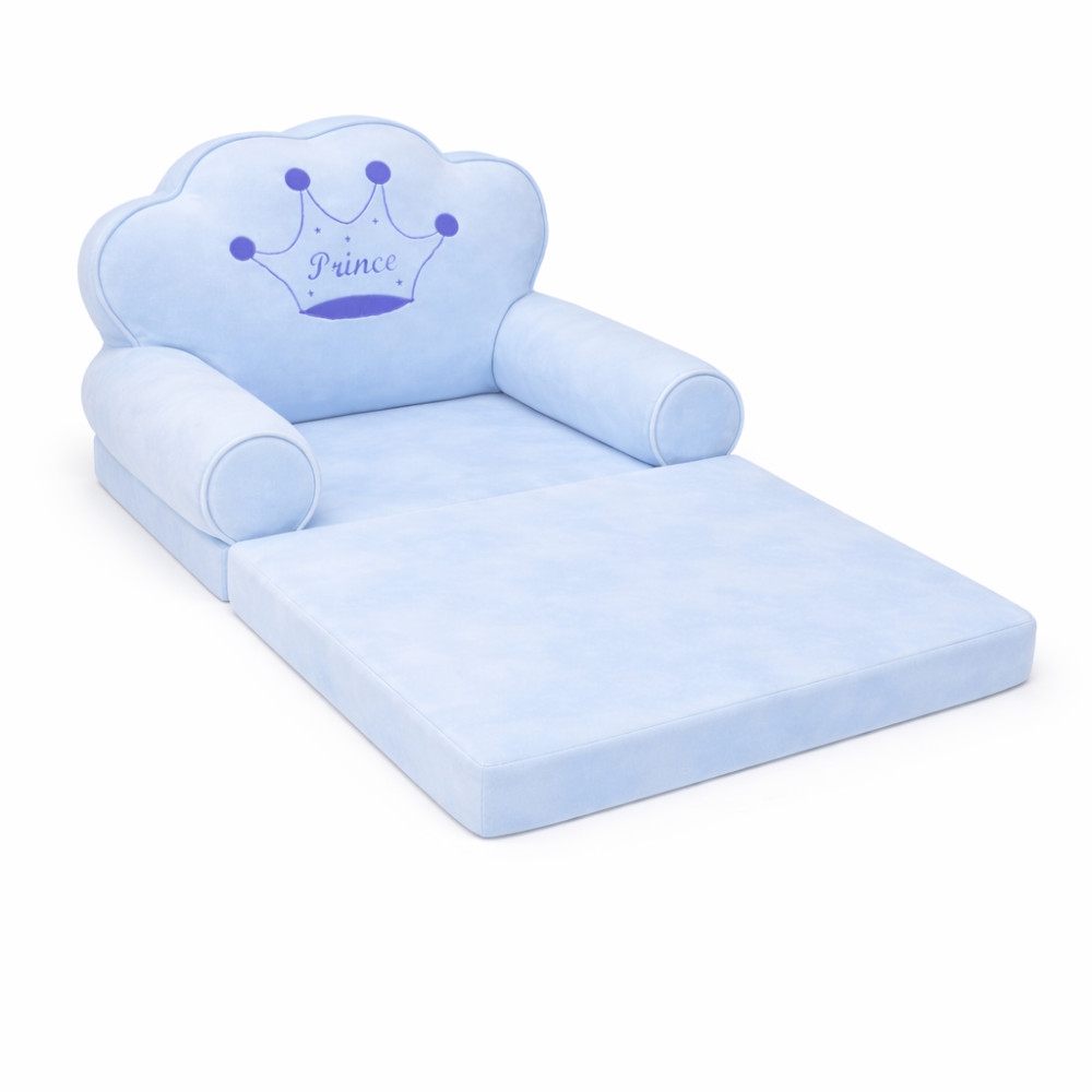 Детское мягкое кресло трансформер в виде принца с раскладным спальным местом на два отделения