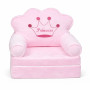 Детское мягкое кресло трансформер в виде принцессы с раскладным спальным местом на две секции