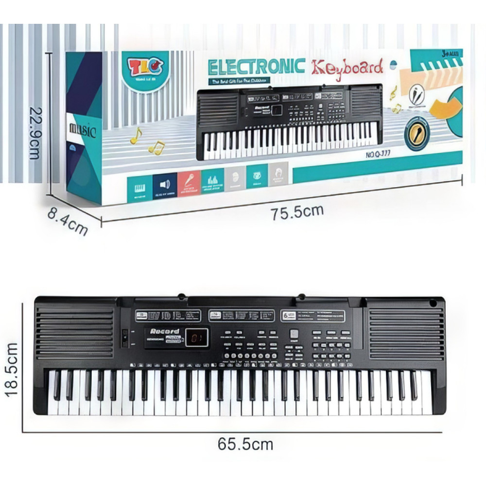 Детский электронный синтезатор с микрофоном на 61 клавишу