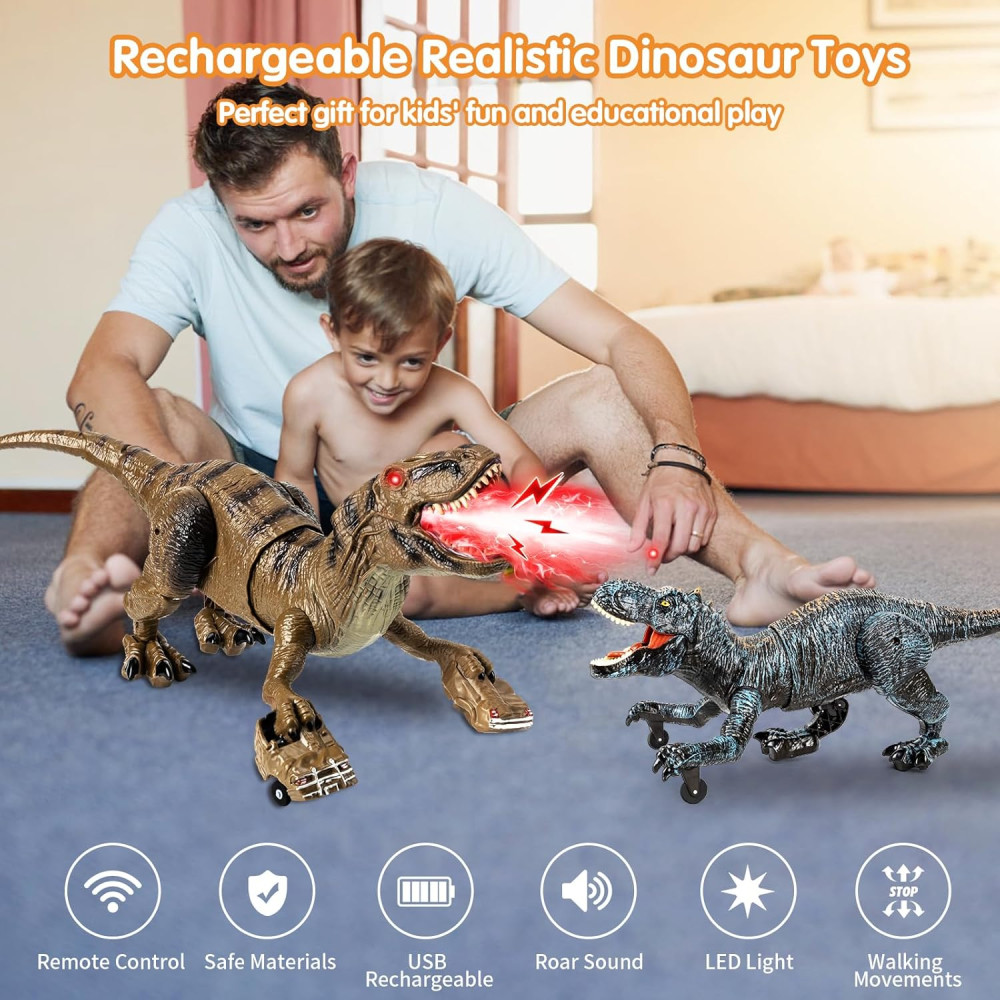 Радиоуправляемый динозавр T-Rex с эффектами для детей