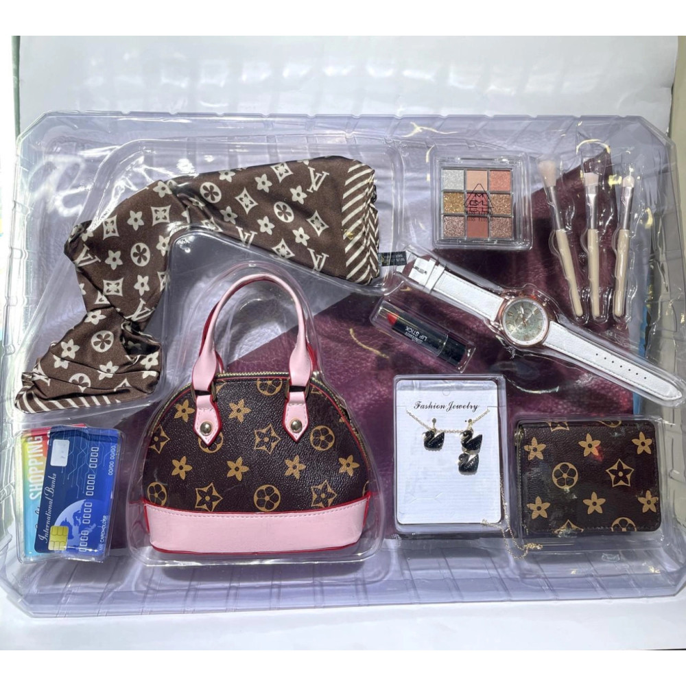 Набор детской косметики с сумочкой, часами и украшениями