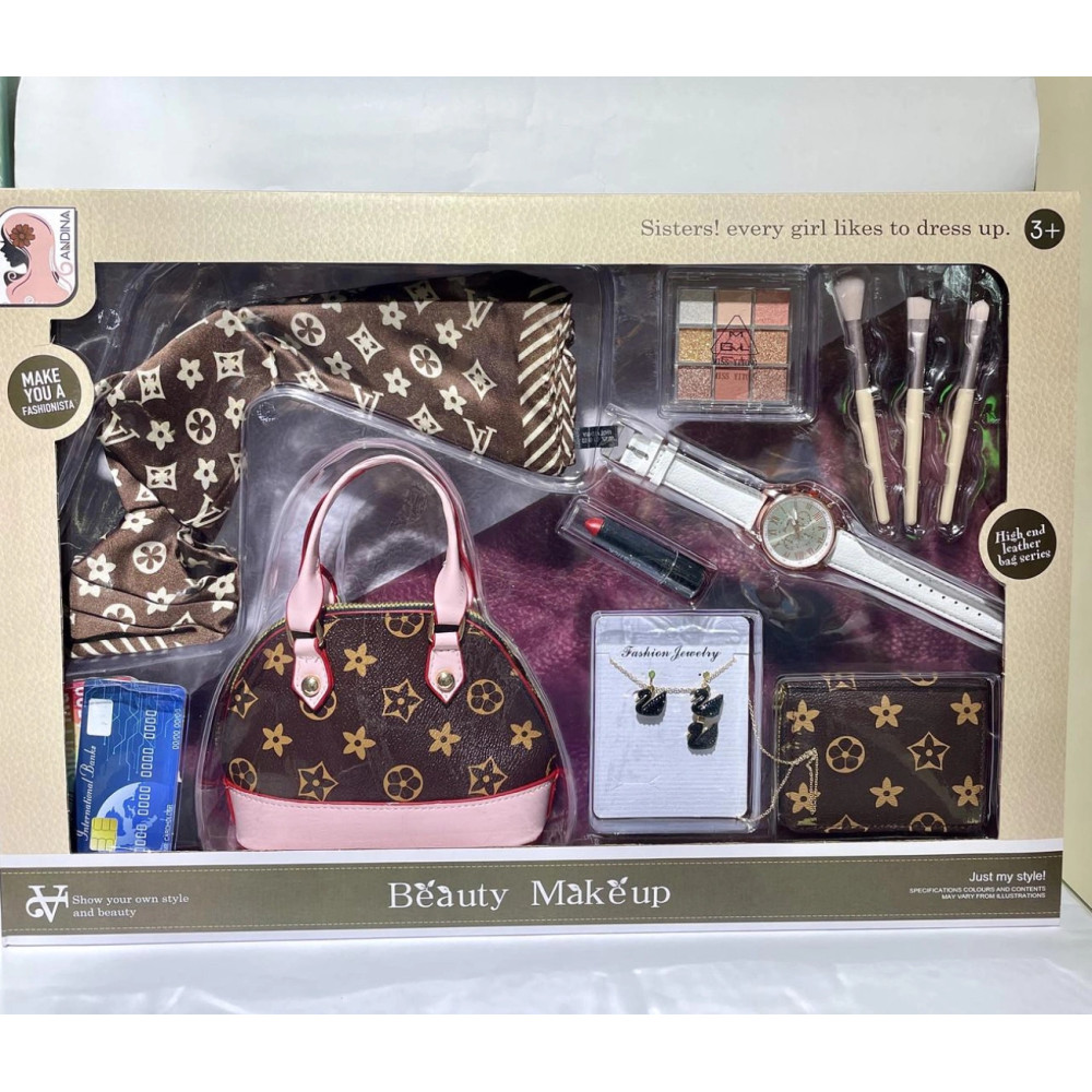 Набор детской косметики с сумочкой, часами и украшениями
