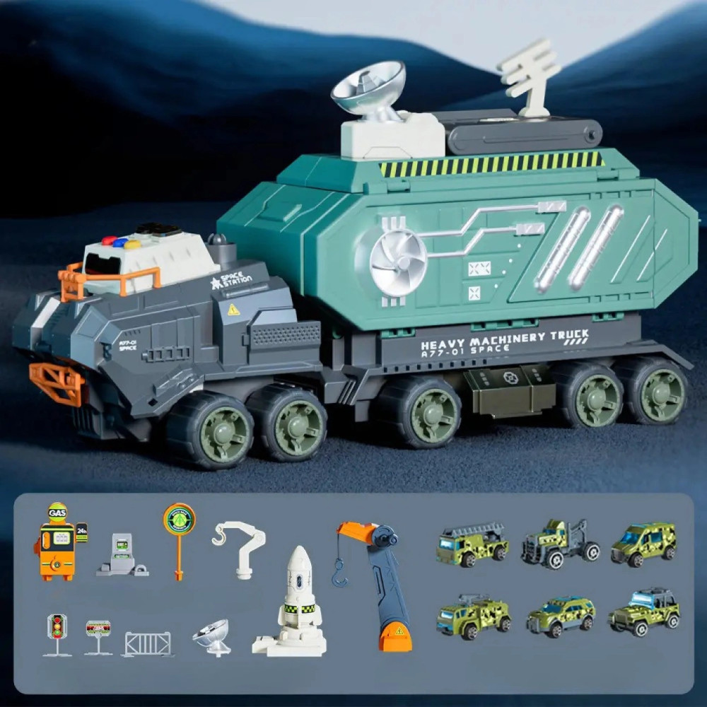 Космическая станция в виде грузовика машинка-трансформер 2в1.