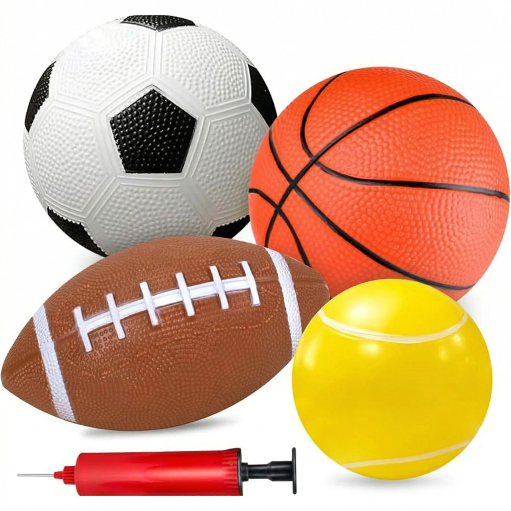 Set sportiv: fotbal, rugby, tenis, baschet cu muzică