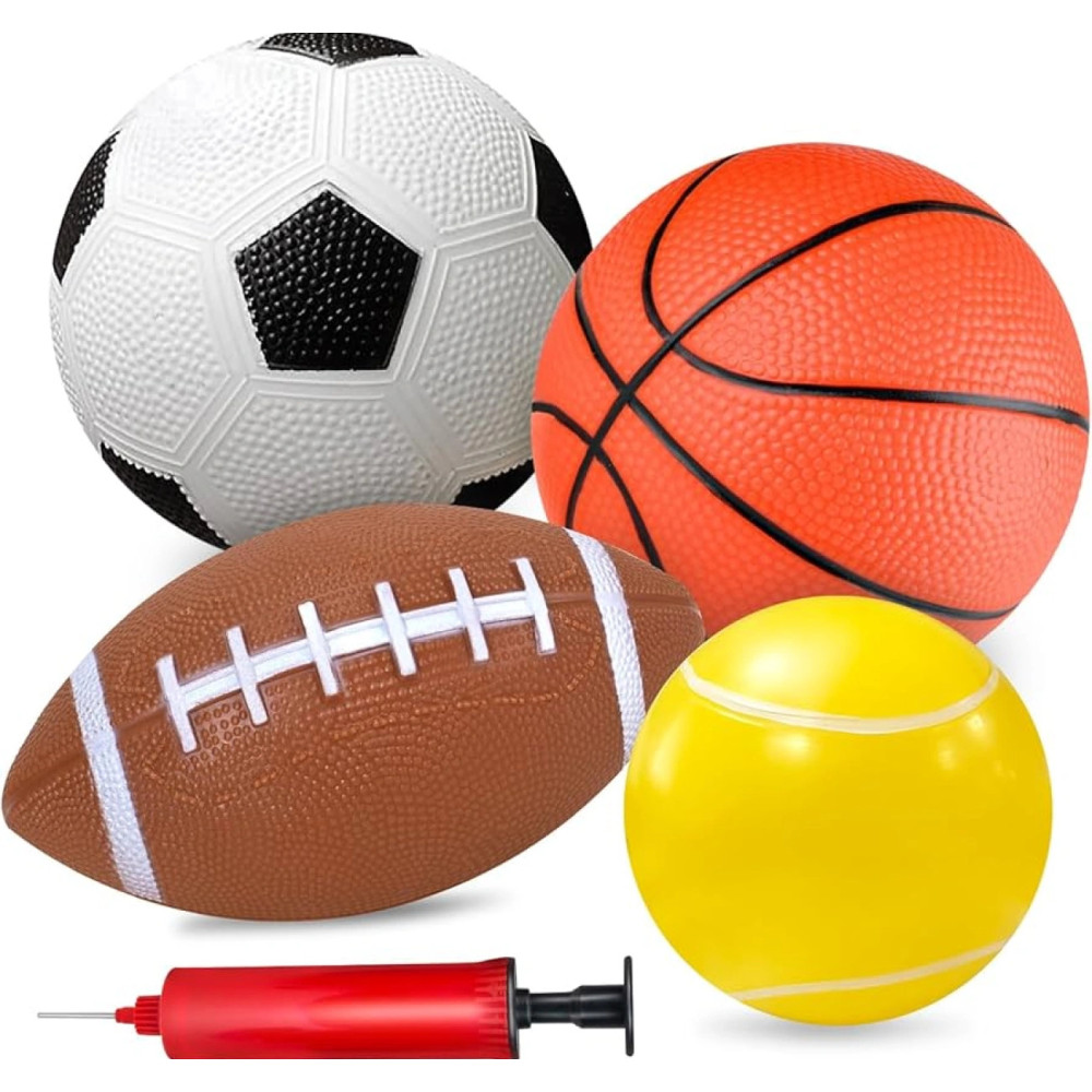Спортивный набор: футбол, регби, теннис баскетбол с музыкой