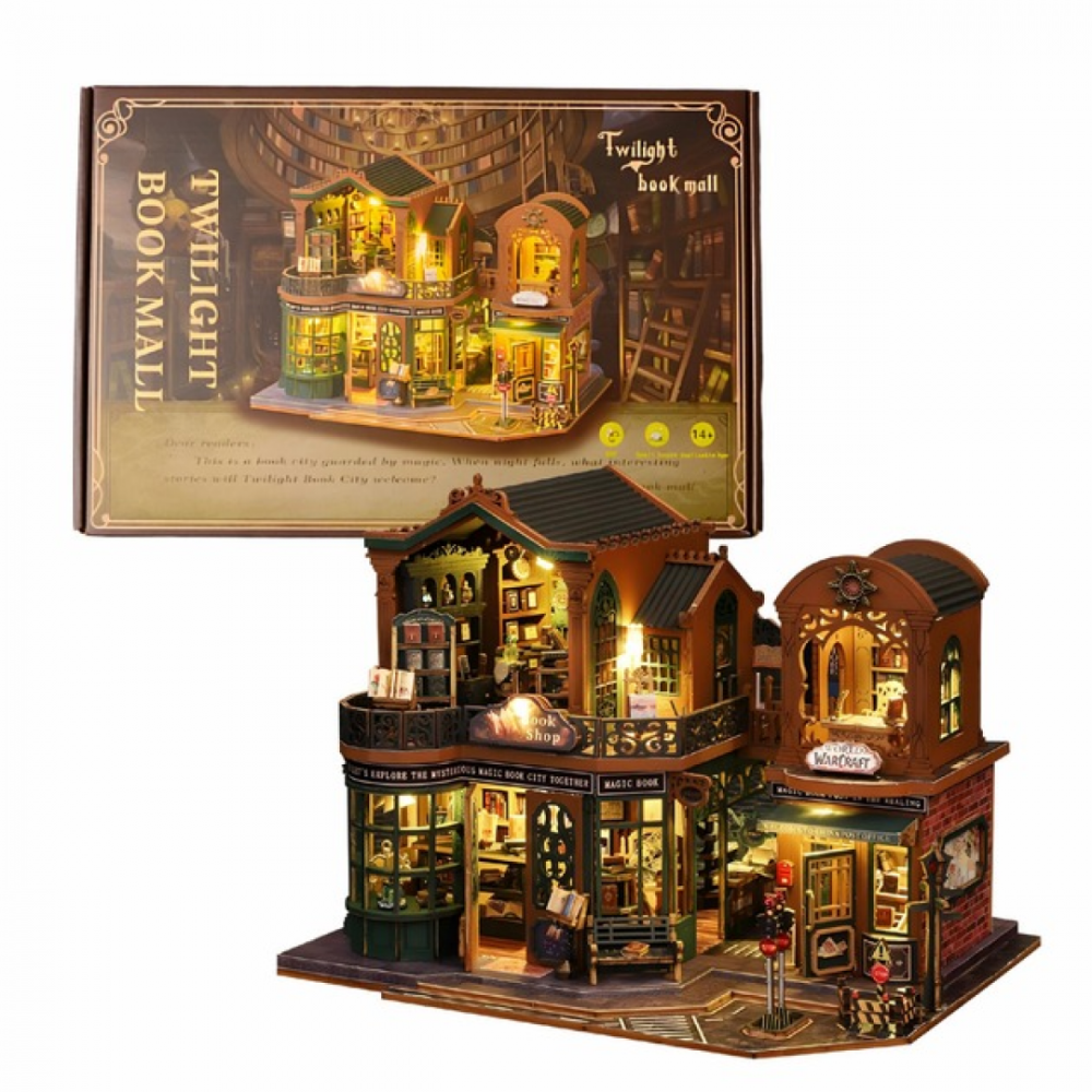 Румбокс "Книжный магазин Сумерки" портативный конструктор с подсветкой