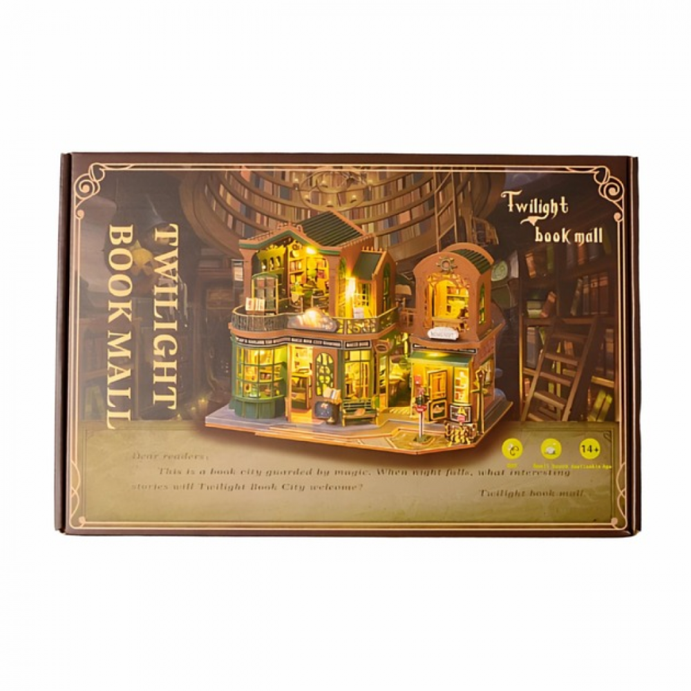 Румбокс "Книжный магазин Сумерки" портативный конструктор с подсветкой