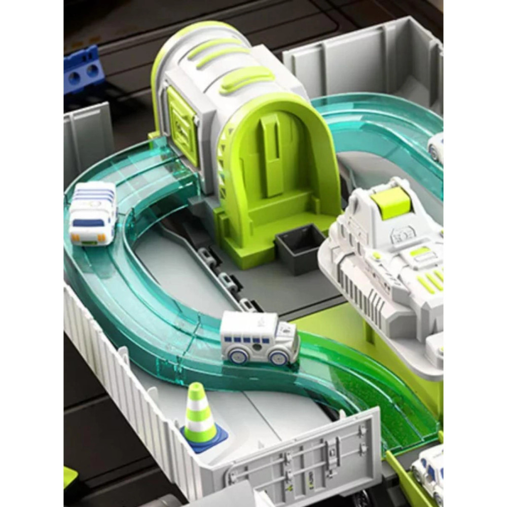 Автотрек грузовик-гоночная станция с подсветкой и звуком