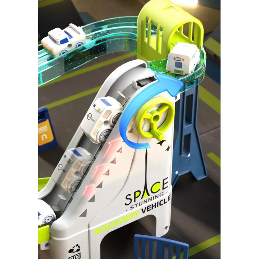 Автотрек грузовик-гоночная станция с подсветкой и звуком