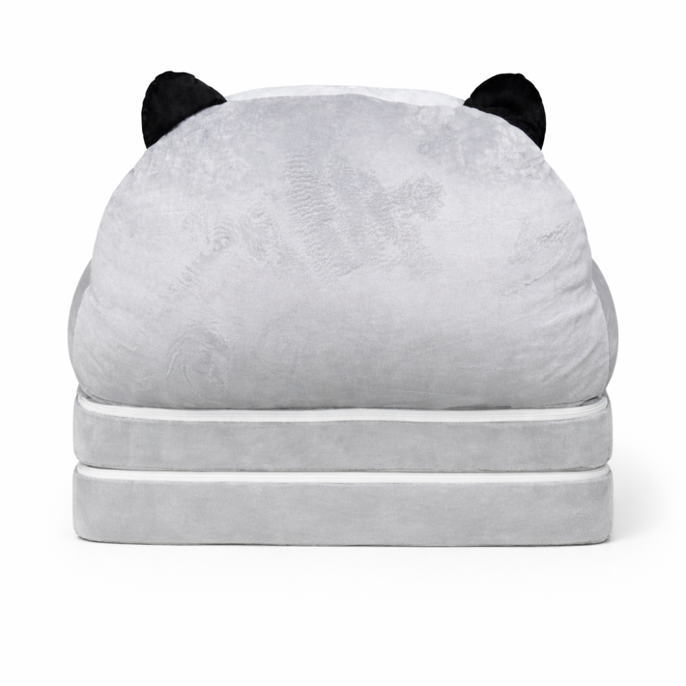 Детское мягкое кресло-трансформер в виде волка с раскладным спальным местом на две секции