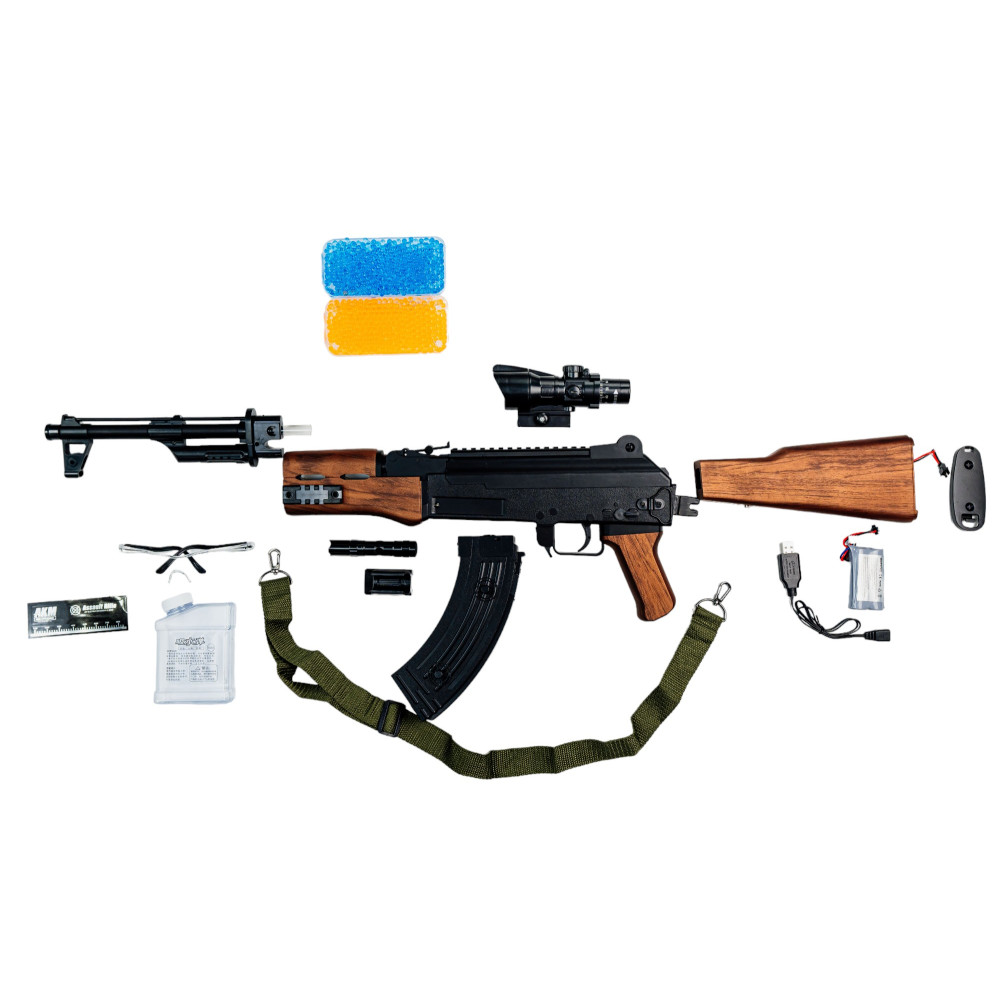 Автомат на орбизах AK-47, аккумуляторный, дерево