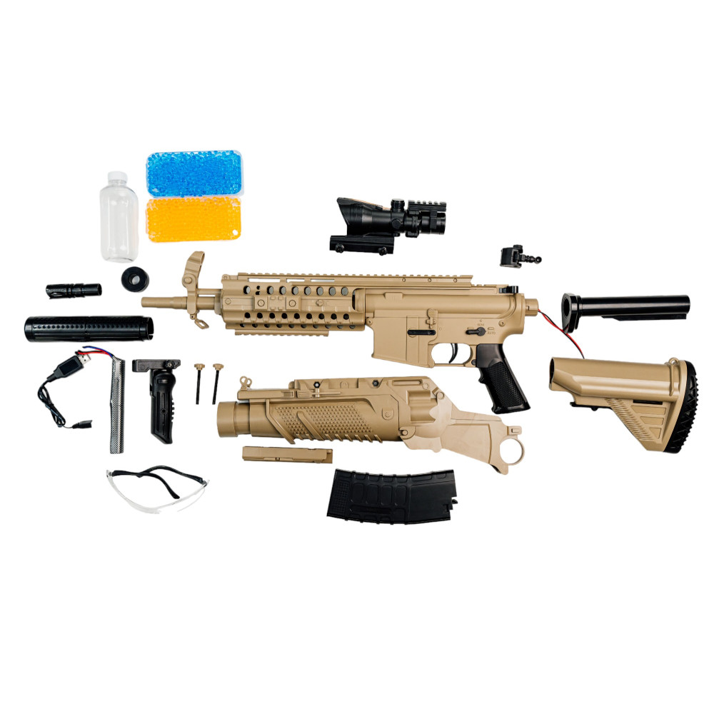 Автомат HK416 на орбизах, аккумуляторный, песочный