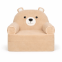Детское мягкое раскладное кресло трансформер в виде Пудрового Медвежонка с комфортным спальным местом на две секции
