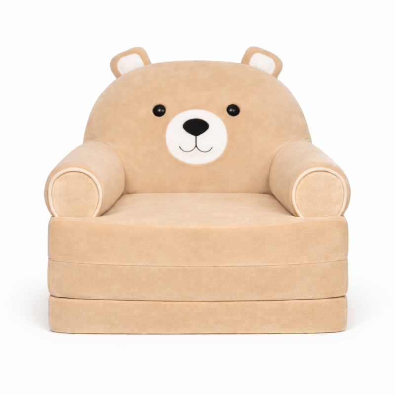 Fotoliu-transformer moale pliabil pentru copii Ursuleț Pudrat