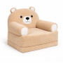 Fotoliu-transformer moale pliabil pentru copii Ursuleț Pudrat