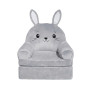 Детское мягкое кресло трансформер в виде зайчика с раскладным спальным местом на два отделения