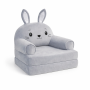 Детское мягкое кресло трансформер в виде зайчика с раскладным спальным местом на два отделения