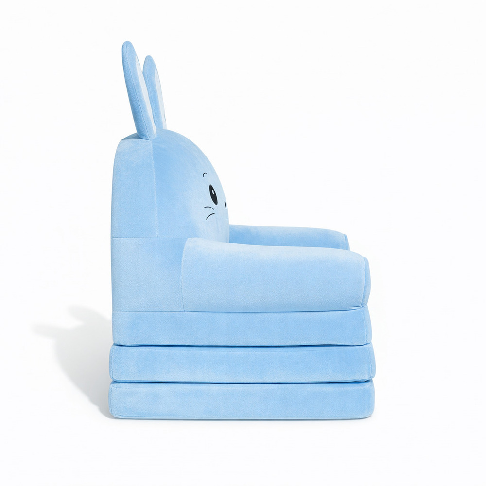 Fotoliu-șezlong de pluș pentru copii în formă de Iepuraș Albastru